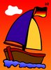 Kindersandbild "Segelboot"  34 x 24,5 cm